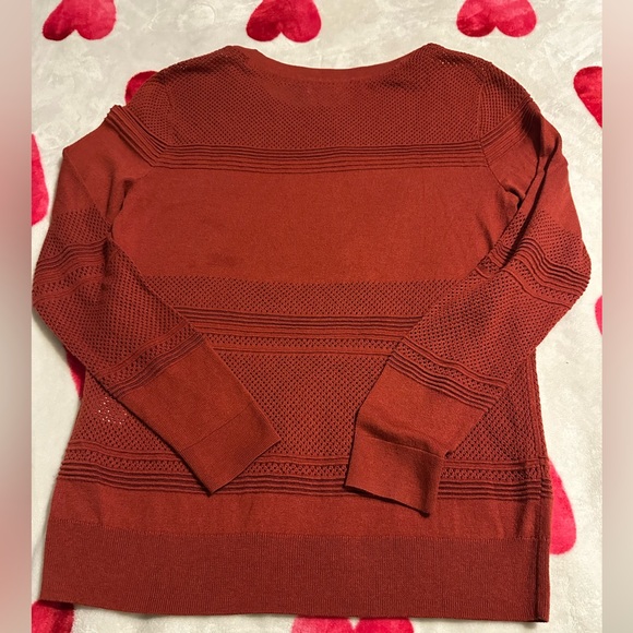 MARKET & SPRUCE Rowan Textured Cotton Blend Sweater Copper M Stitch Fix Nwt - Picture 4 of 11
